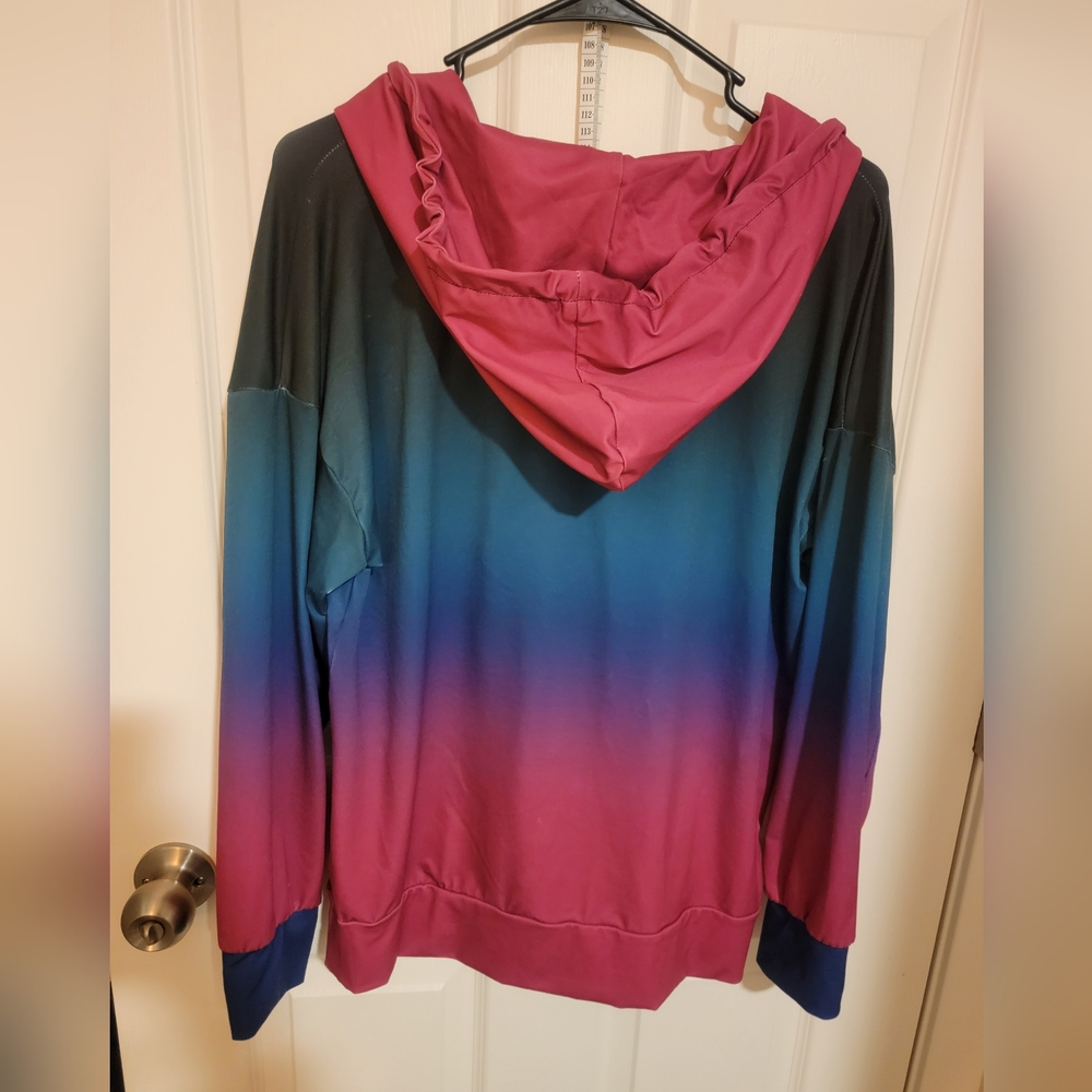 NWT WOMENS Lily by firmiana hooded activewear ombre jacket sz XL. - Picture 4 of 12